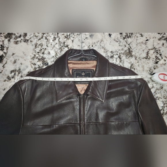 Harold Powell Brown Leather Jacket XL - Picture 8 of 10